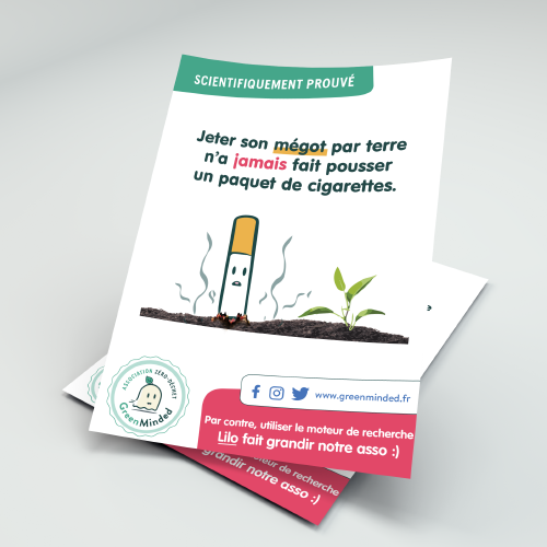 Boutique en ligne Zéro-Mégot : Cendriers de Poche, Cendriers Sondage, Cendriers Extérieur. Ventes au profit de l'association GreenMinded.