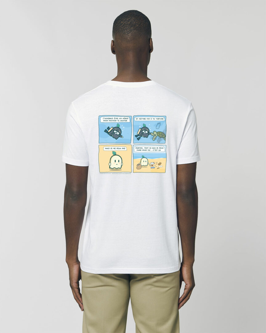 T Shirt Mixte Coton Bio Imprim Devant Derri re Tortue