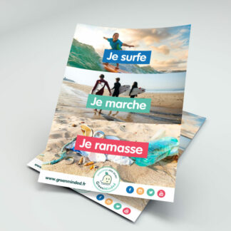 Affiche - Je surfe, je marche, je ramasse - Ramassage de déchet - GreenMinded