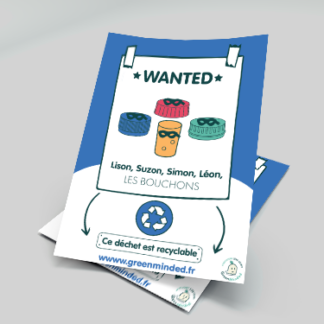 Affiche - point de collecte et recyclage - les bouchons