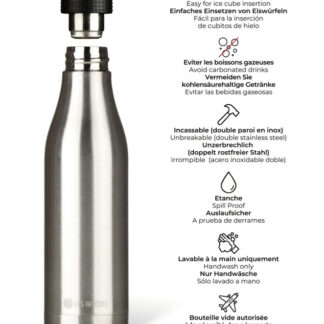Gourde / Bouteille Isotherme Acier Inox & Design Métal 500ml