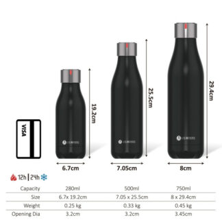 Gourde / Bouteille Isotherme Acier Inox & Design Métal 500ml